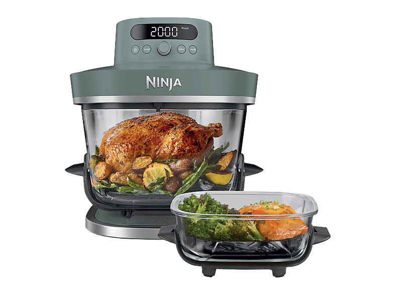 Ninja Crispi Pro XL Glass 5.7 l 2050 W Hasta 230 °C 7 programas Gris ceniza