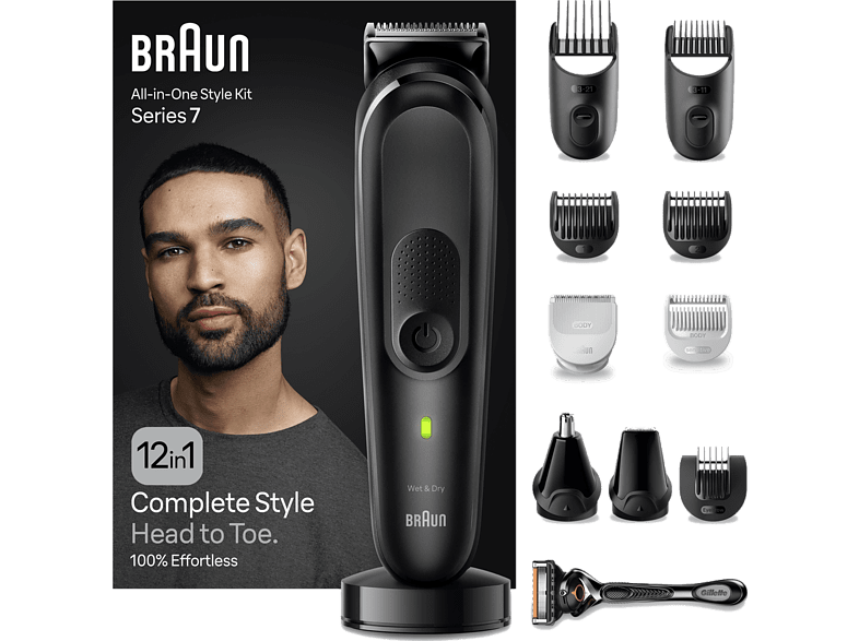 Braun MGK7460 Series 7 Recortadora Todo En Uno 12 Accesorios 100 min autonomía