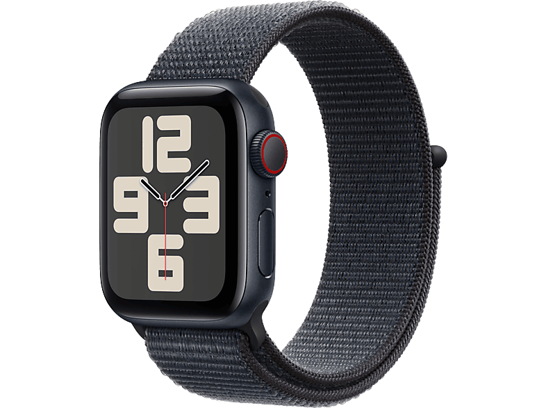 Apple Watch SE (2024) GPS + Cellular 44 mm Caja de aluminio Medianoche Vidrio delantero Ion-X Correa Loop deportiva Tinta