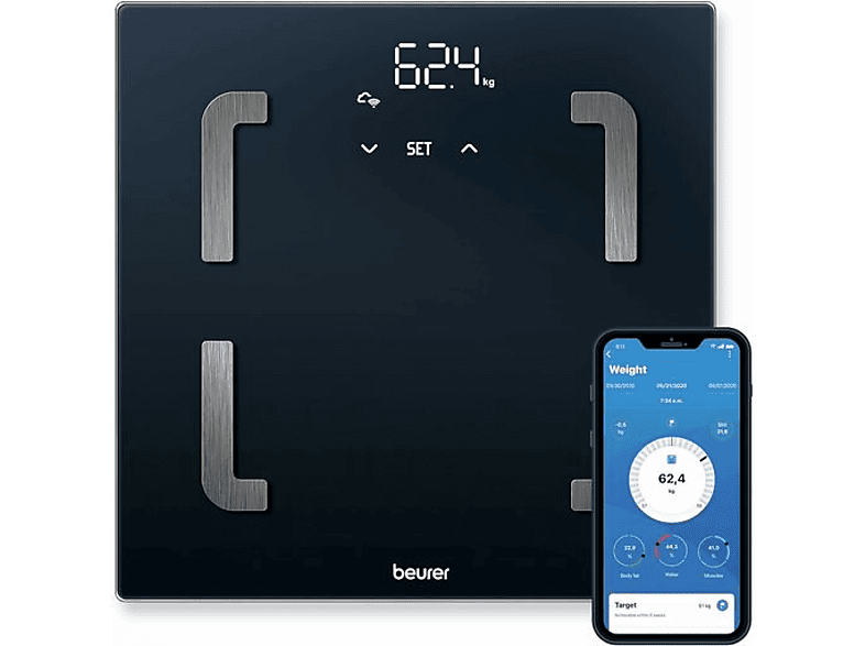 Beurer BF 880 Peso máximo 180 kg Bluetooth y Wifi Análisis corporal completo Negro