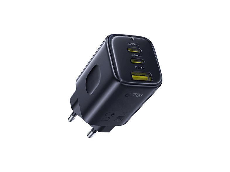 Baseus PicoGo Carga rápida simultánea Tipo C y USB 67W Universal Negro
