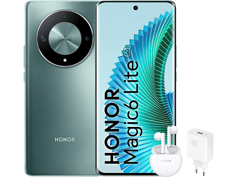 Honor Magic6 Lite 5G Emerald Green 256GB 8GB RAM 6.78 OLED Curva Qualcomm® Snapdragon® 6 5300 mAh +Earbuds X5+SuperCharge Power Adapter