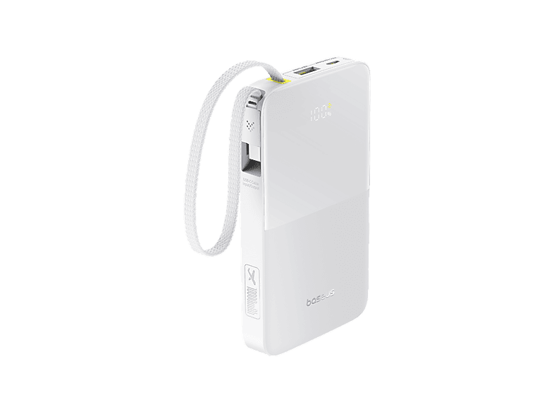 Baseus EnerFill Bipow2 Pro 10000mAh 22.5W Cable retráctil Carga simultánea ultrarrápida USB-C Blanco