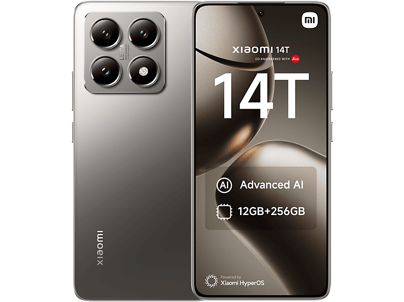 Xiaomi 14T Gris Titanio 256 GB 12 GB RAM 6.67 1.5K Mediateck Dimensity 8300 Ultra 5000 mAh Android-HyperOS