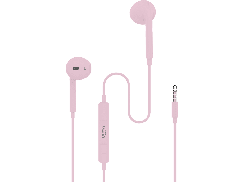Vieta Pro Cozy Auricular de botón Con micrófono Mini Jack Rosa