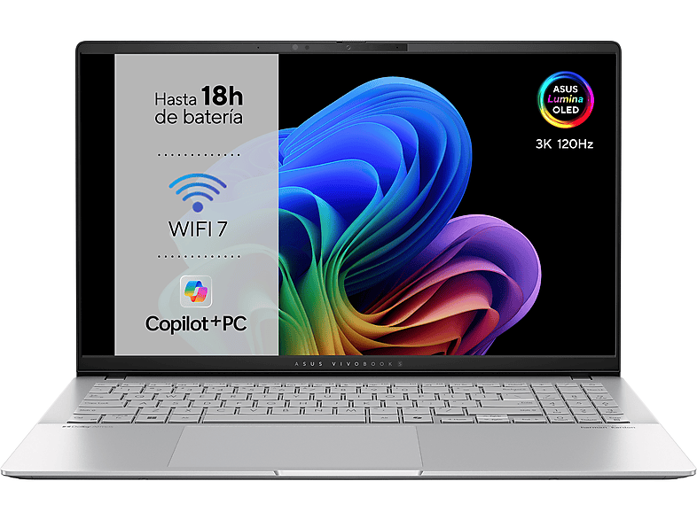 ASUS Vivobook S 15 S5507QA-MA091W Copilot+ PC 15.6 WQHD+ Snapdragon® X1E78100 45 TOPS 16GB RAM 1TB SSD Adreno GPU W11