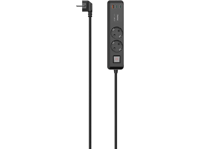 Hama 00223062 2 tomas Para exteriores Montaje pared Conexión USB 3680 W Negro