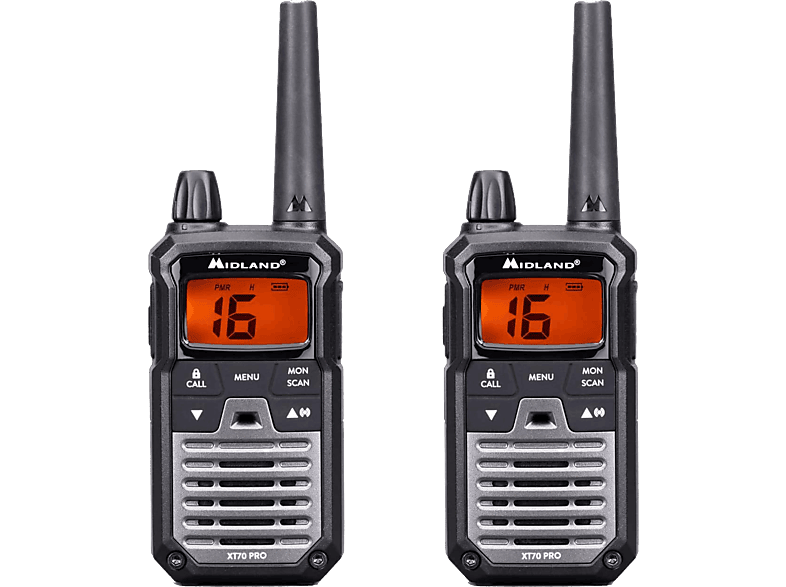 Midland XT70 Pro Carga Rápida 32 canales USB Alcance de 12 km Negro