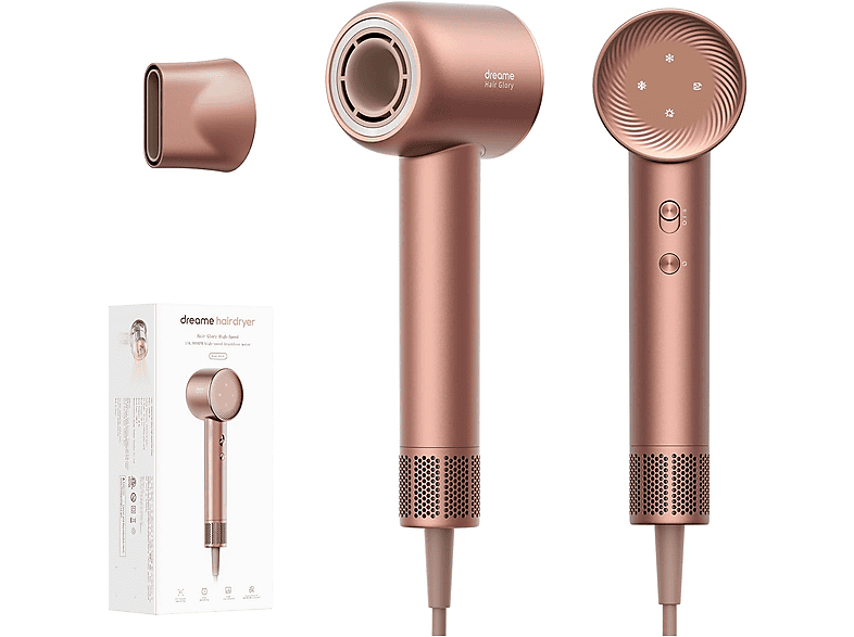 Dreame Hair Glory 1600 W 4 Niveles de Temperatura 2 Velocidades de Flujo de Aire 110.000 rpm 70 m/s Rosa