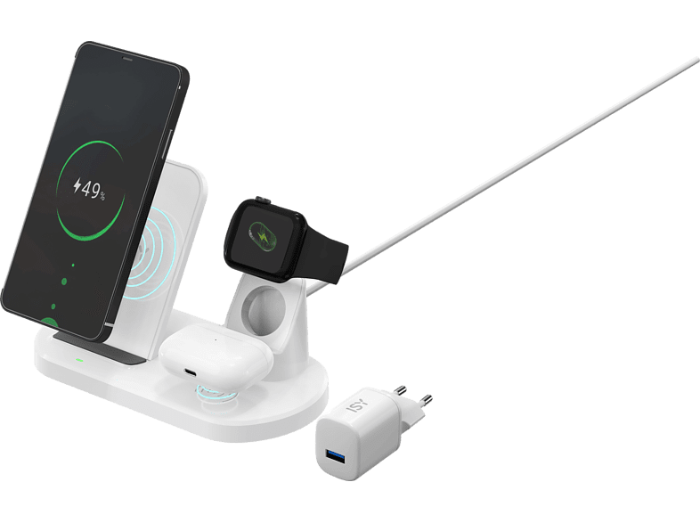 ISY IWQ-2020 20W Wireless FC 3 in 1 Universal Blanco