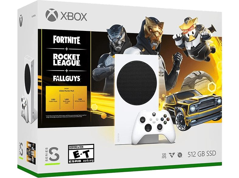 Microsoft Xbox Series S 512 GB Gilded Hunter Bundle + Fornite Rocket  League Fall Guys Blanco