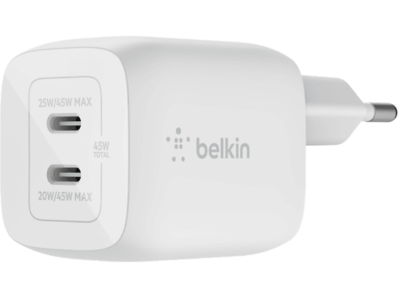 Belkin BoostCharge Pro USB-C 45 W Carga Rápida Tecnología GaN Blanco