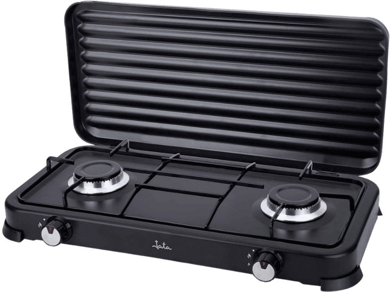 Jata JECG2702 2 Quemadores Para gases licuados propano y butano Portátil Tapa Negro