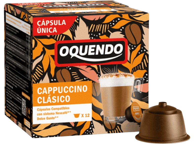 Oquendo Cappuccino Clásico 12 Cápsulas Con sabor a chocolate