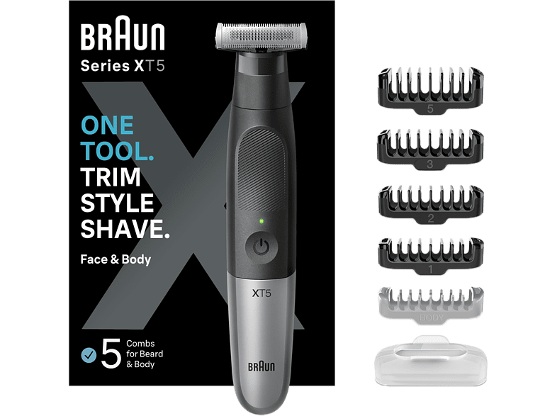 Braun Series X XT5100  Recortadora de Barba Afeitadora para cuerpo Peines bidireccionales