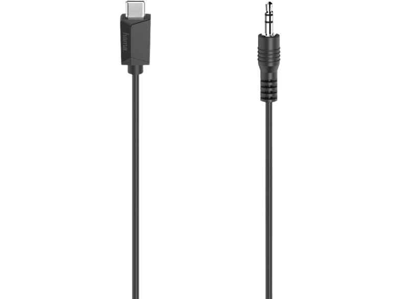 Hama 00200729 0.75 m USB-C Jack de 3.5 mm Transmisión HiFi Negro