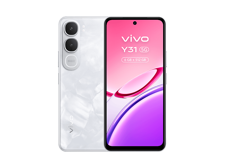 vivo Y31 Marble White 512GB 6GB RAM 6.72 LCD Qualcomm Snapdragon®  4 Gen 2 6500 mAh