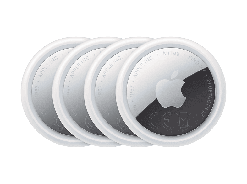 Apple AirTag (2.ª generación) Localizador Paquete de 4 unidades Bluetooth Chip U1 NFC Privaciad de serie Plata