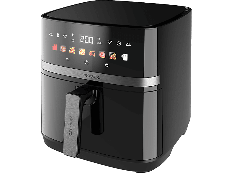 Cecotec Cecofry&Grill Duoheat 8000 Doble resistencia 8 L 2200 W 8 menús Cocción 3D Parrilla Ventana Display táctil Black