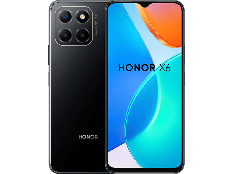 Honor X6 Midnight Black 64 GB 4 GB RAM 6.5  HD Mediatek Helio G25 5000 mAh Magic UI 6.1 basado en Android 12