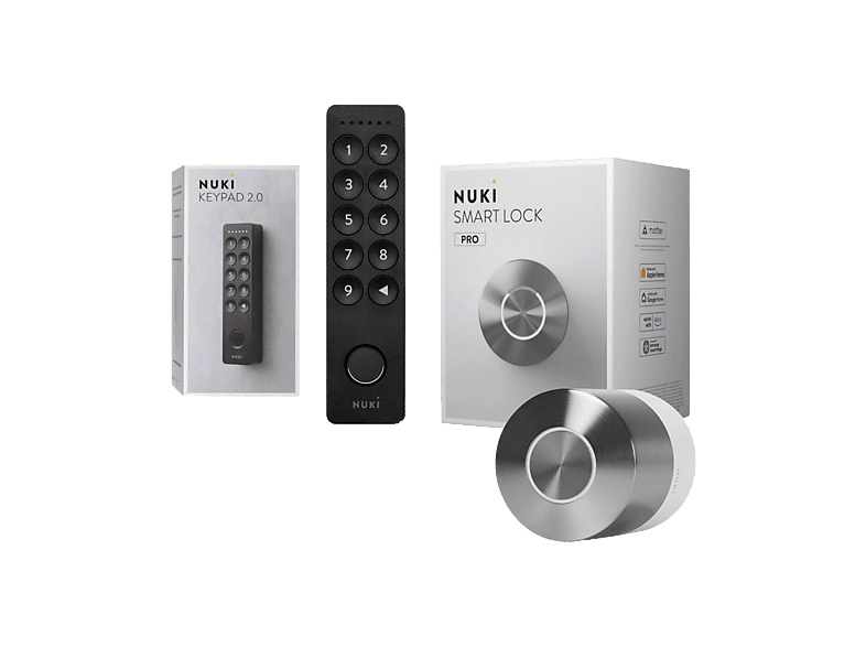 NUKI Smartlock Pro + Keypad 2 Wi‑Fi 20 Huellas Digitales Plata