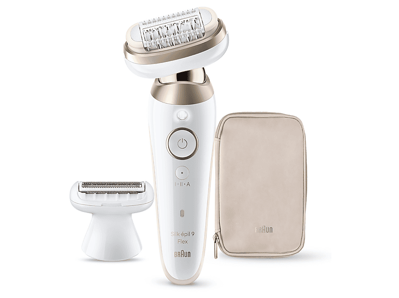 Braun Silk·épil 9 Flex 9-030 3D En seco y en mojado Cabezal flexible en 3D Piel suave duradera 2 accesorios adicionales Oro