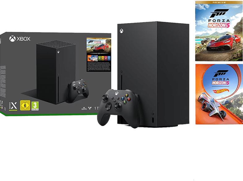 Microsoft Xbox Series X + Juego Forza Horizon 5 Premium Eldition 1 TB SSD Negro