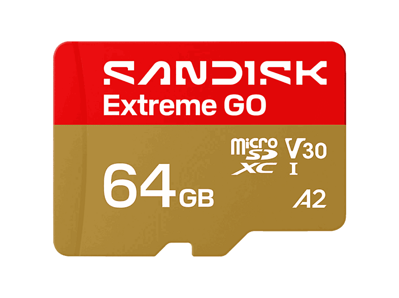 SANDISK Extreme GO 64 GB Hasta 170 MB/s de lectura UHS-I Vídeos en 5K y 4UHD U3 V30 A2 C10 Apta Drones Oro