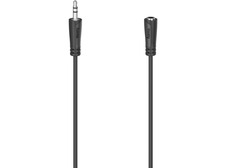 Hama 00200724 3 m Extensión Jack de 3.5 mm Negro