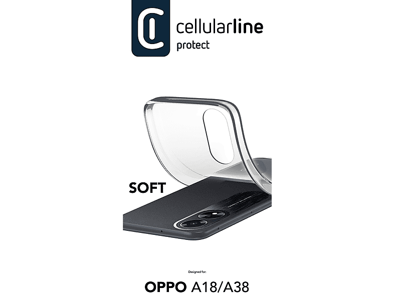 CellularLine Soft Para OPPO A18 5G Goma blanda Trasera Transparente
