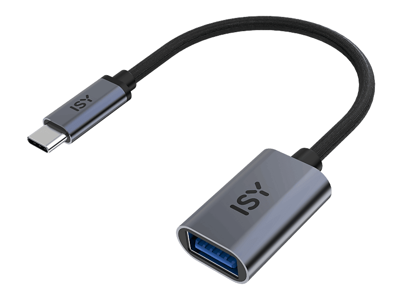 ISY IAD-1050 Universal 15 cm USB-A a USB-C 5 Gbps Gris/Negro