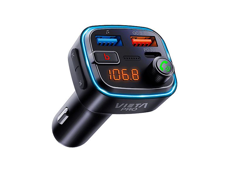 Vieta Pro Attach 2 USB-A y USB-C Bluetooth 5.3 Bass Boost Negro