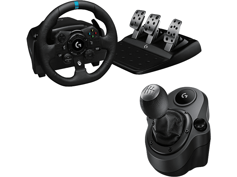 Logitech G G923 + Palanca de cambios Force Shifter Force Feedback Trueforce XBOX-PC Pedales personalizables USB 6 velocidades Negro