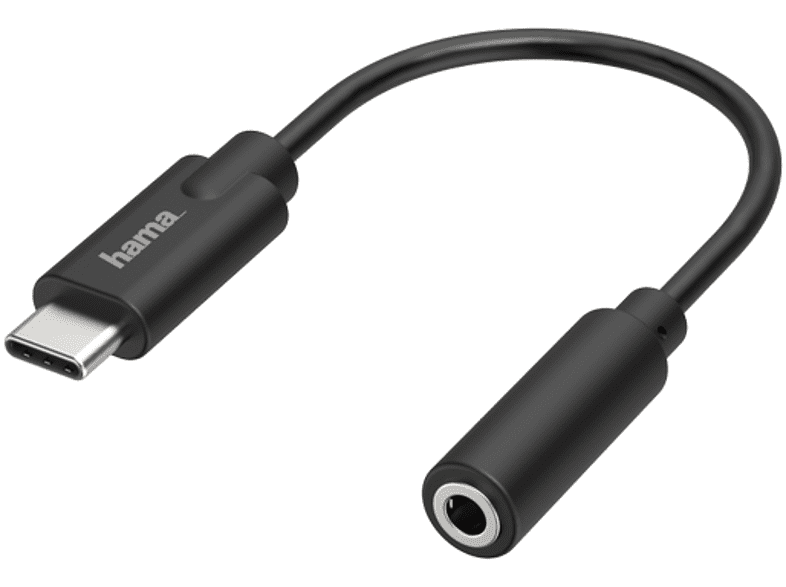 Hama 00205282 Enchufe USB-C Puerto Jack de 3.5 mm Negro