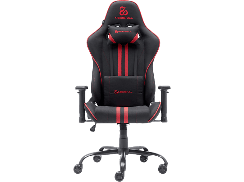Newskill Kitsune V2 Reposabrazos 2D Hasta 136 kg Tela Transpirable Cojines Lumbar y Cervical Reclinable en 180º Rojo