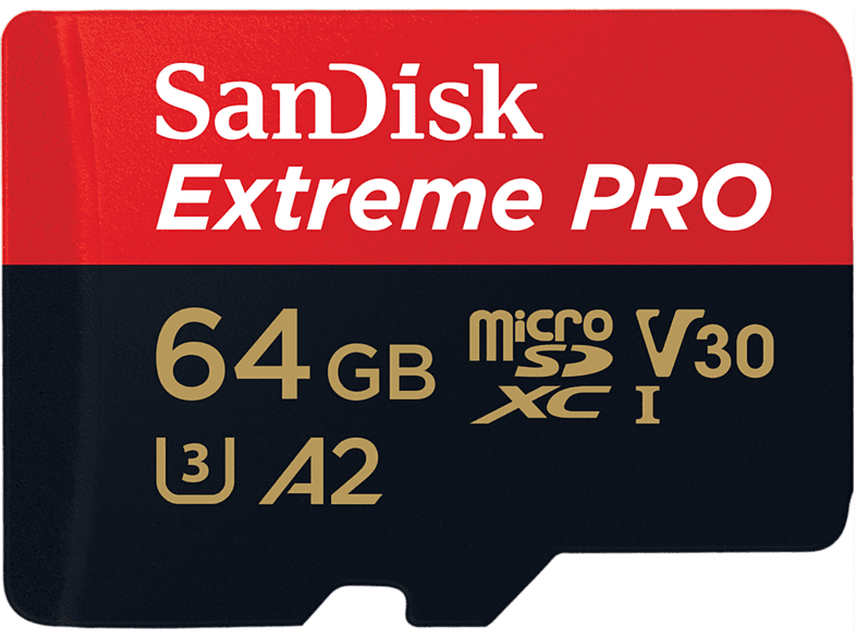 SanDisk Extreme PRO 64 GB Hasta 200 MB/s UHS-I U3 V30 A2 4K UHD y Full HD Negro