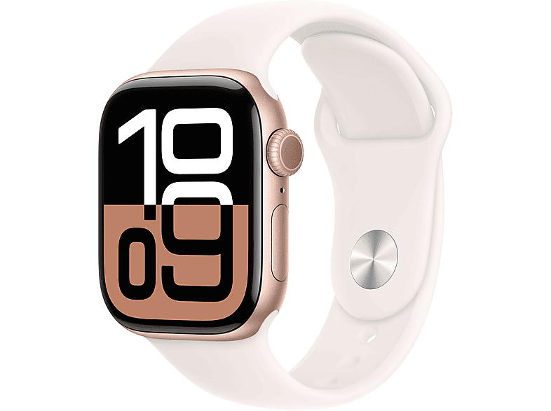 Apple Watch Series 10 (2024) GPS 42 mm Gesto de doble toque Caja de aluminio Oro rosa Correa deportiva Rosa rubor Talla M/L