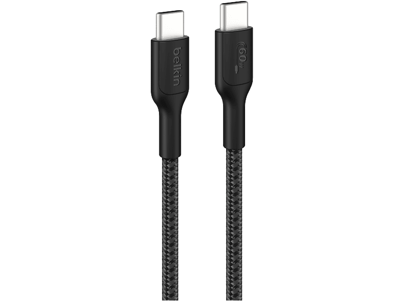 Belkin CAB024 1 m USB-C® a USB-C Trenzado 60W Negro