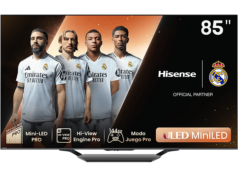 Hisense 85U7NQ UHD 4K Mini LED Smart TV Hi-View Dobly Atmos&Vision Imax IA Negro