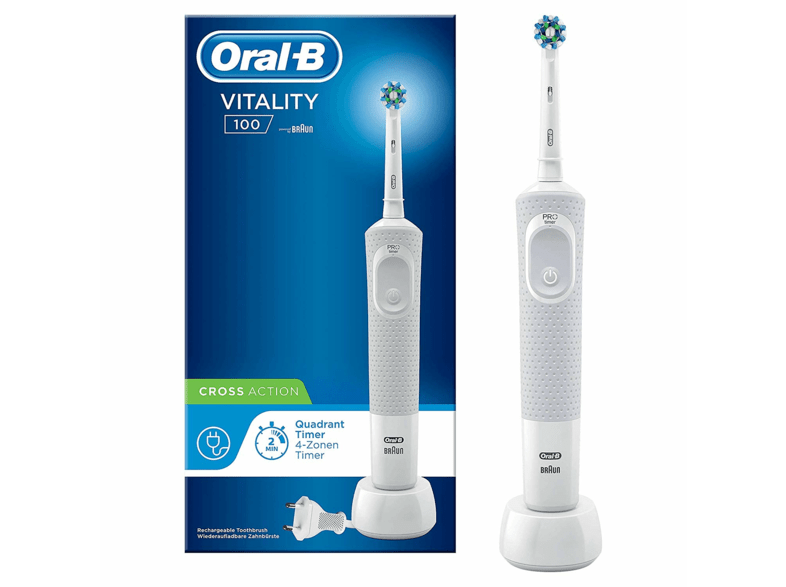 Oral-B Vitality 100 CrossAction 2D Temporizador Blanco
