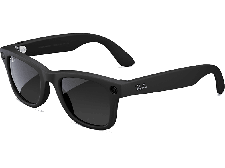 Ray-Ban Meta Wayfarer Negro mate Polarizadas en grafito degradado