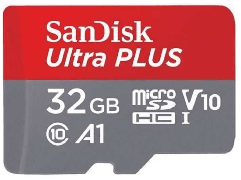SanDisk Ultra Plus 32 GB V10 Rojo + Adaptador