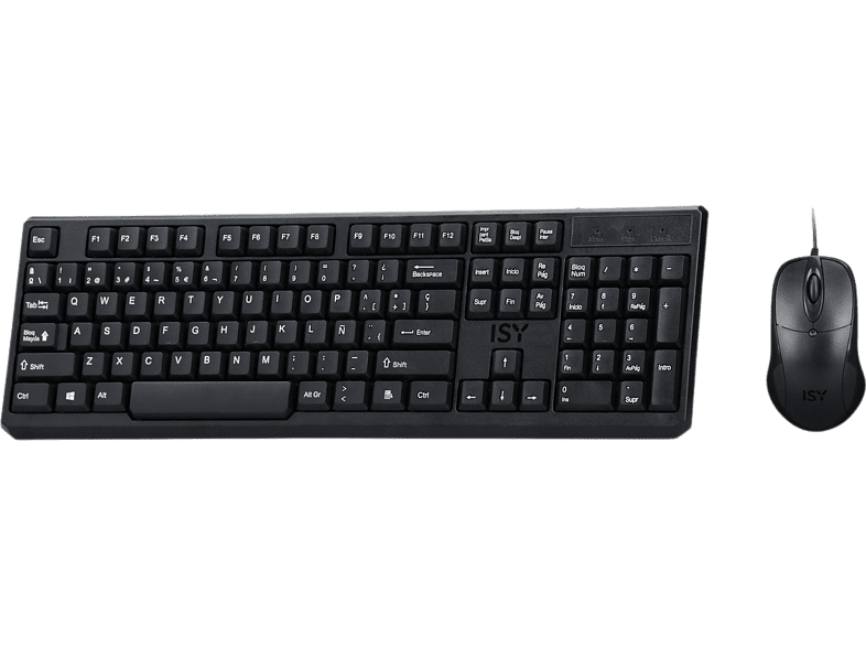 ISY IDE-2000-ES Con cable USB Teclado QWERTY Español Negro