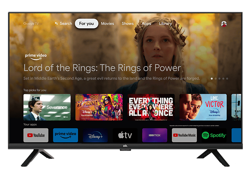 OK. OTV 32GH-5023C HD Ready D-LED  Google TV Control por voz Negro