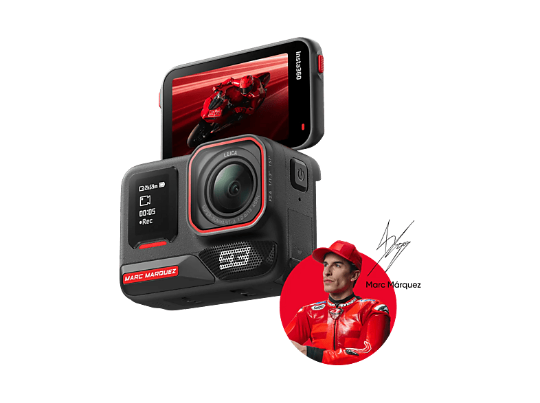 Insta360 Ace Pro 2 Marc Márquez Bundle HDR Activo en 4K a 60 fps 180 minutos Autonomía Sensor 8K de 1/1,3 Negro/Rojo