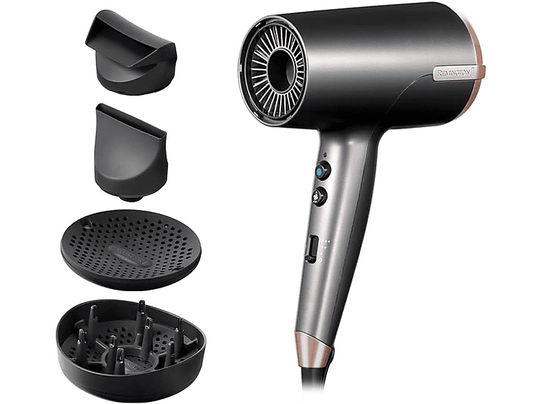 Remington D6077 2000 W 8 velocidades y ajustes de calor Sensor Thermacare Difusor incluido Oro