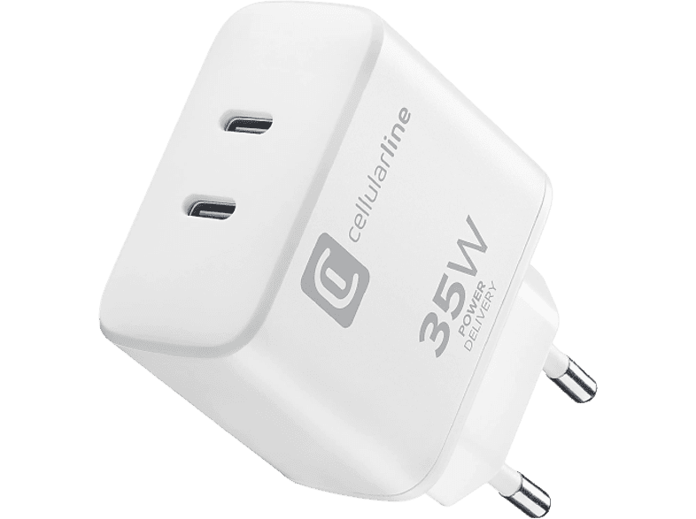 CellularLine Dual Charger 2 Puertos 35 W USB - C Universal Blanco