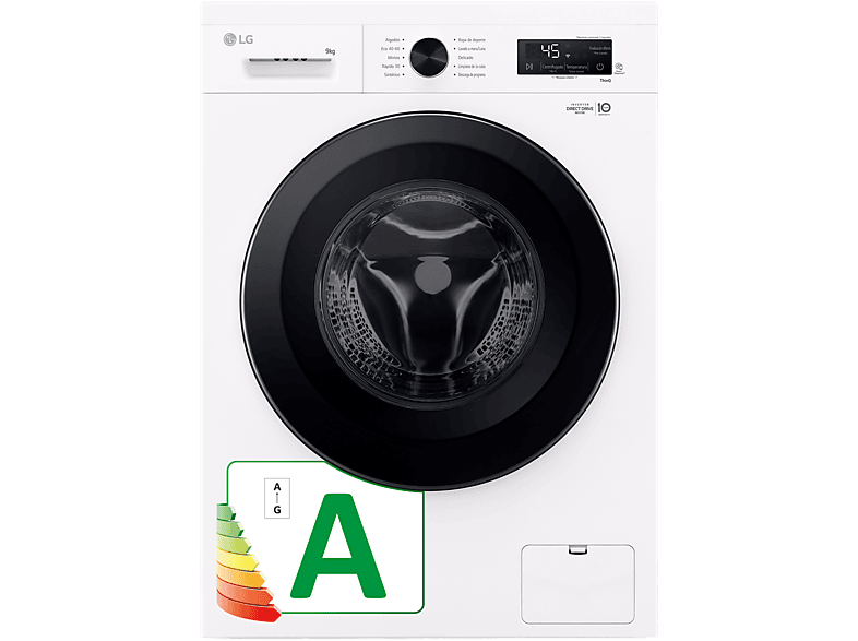 LG F4X1009NWK 9 kg 1400 rpm 10 programas AI Direct Drive™  Steam™ Blanco Marfil