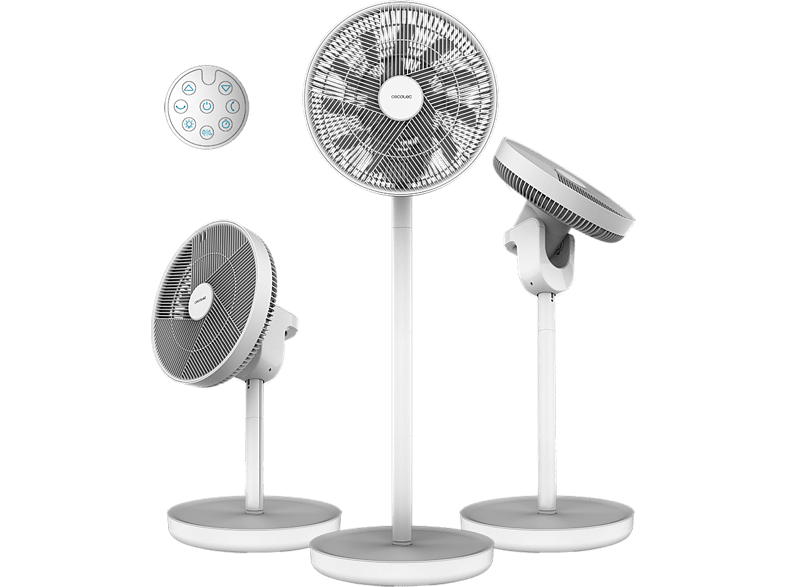 Cecotec EnergySilence 2600 Sunflower Portable Batería 3en1 22 W 12 velocidades Oscilación Temporizador Mando Luz Blanco