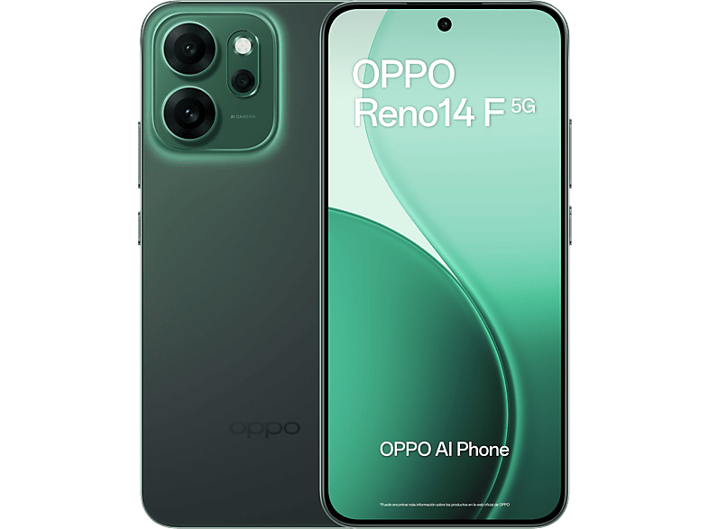 OPPO Reno14F Luminous Green 256GB 8GB RAM 6.57 2.5D AMOLED Snapdragon® 6 Gen 1 (4nm) 6000mAh
